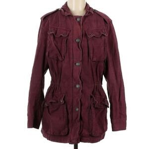 Free People Not Your Brothers Surplus Red Coat Jacket